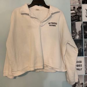 John Galt Cropped collard sweatshirt